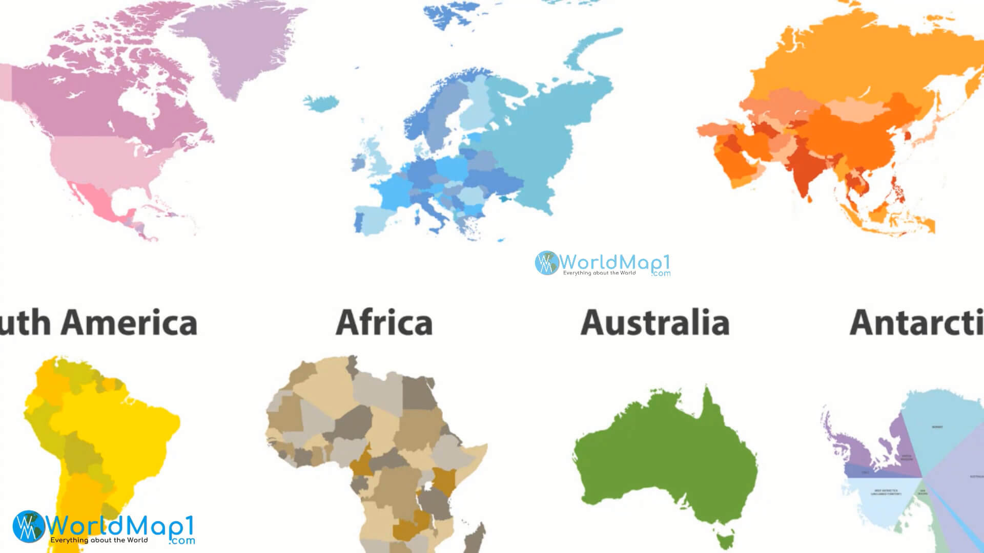 North America and World Continents Map